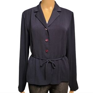 Kasper Navy Blue Pinstripe Lightweight Blazer Size 8
